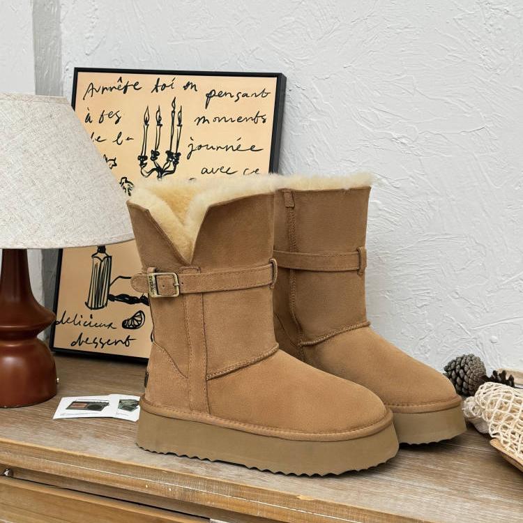 澳洲羊皮毛一体EVERAU中筒雪地靴