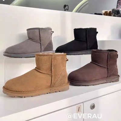 羊皮毛一体雪地靴EVERAU防滑冬款