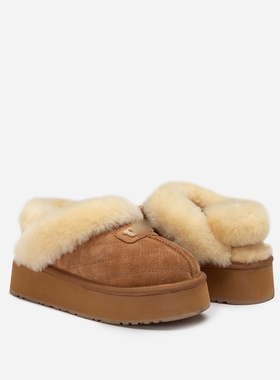 澳洲直邮OZWEAR新款菱格纹可拆卸双绑带厚底拖鞋OB114PMDE