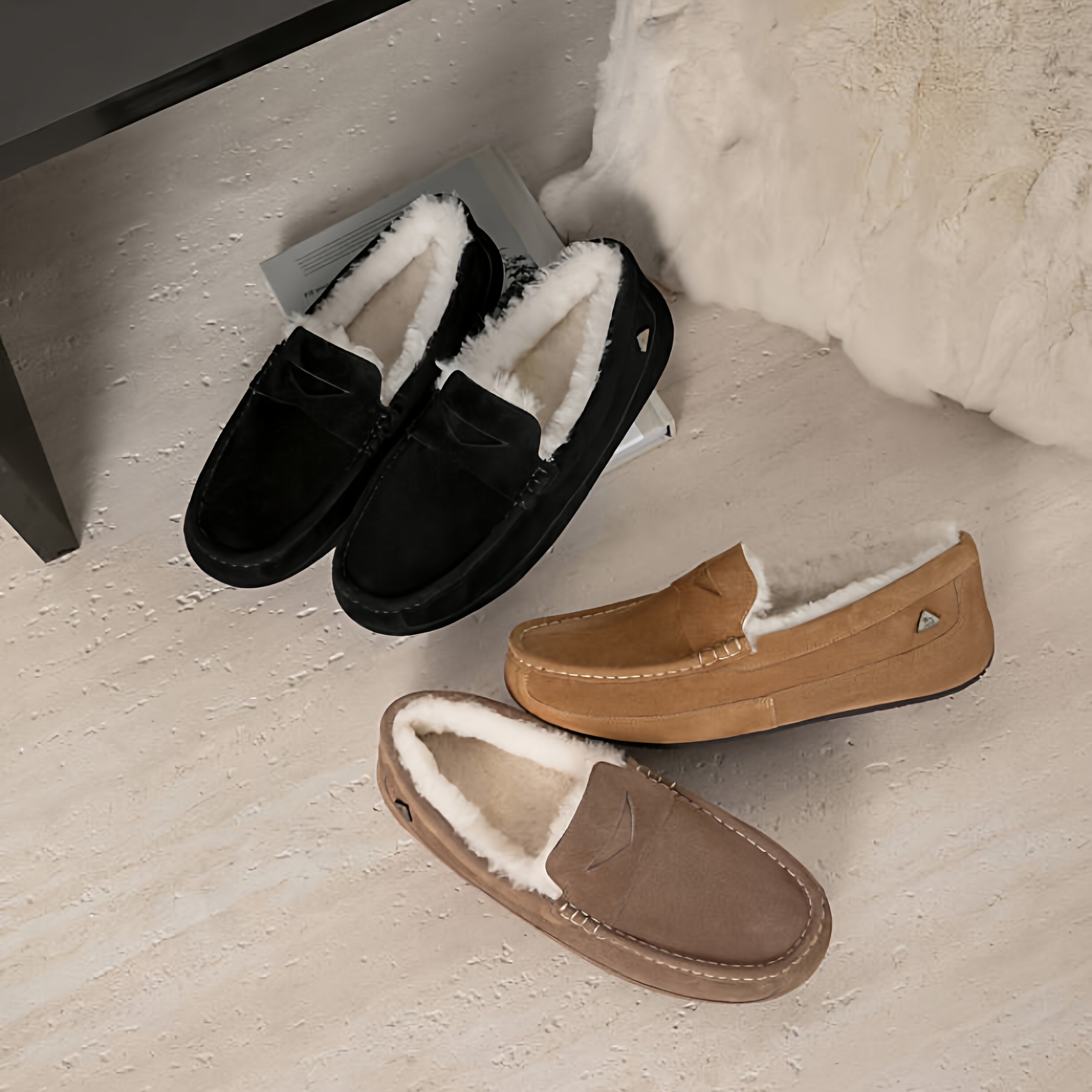 EVERAU乐福鞋年男秋冬新款羊毛保暖加绒防水防滑棉鞋豆豆鞋1022,流行男鞋,乐福鞋（豆豆鞋）,淘宝优惠券,粉丝福利购,淘宝优惠卷