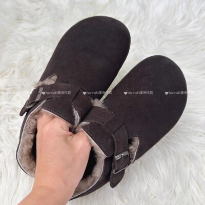 EVERAU一脚蹬懒人鞋一字羊毛拖鞋