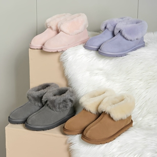 便鞋 家居鞋 羊毛雪地靴两穿翻领2003 雪地靴包头拖鞋 澳洲EVERAU女鞋