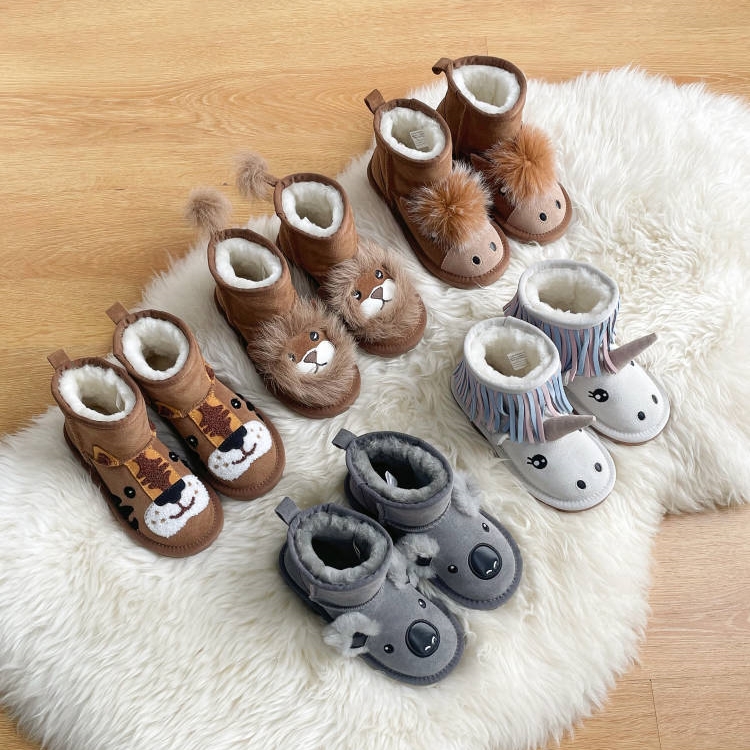 秋冬儿童动物纯羊毛雪地靴EVERAU