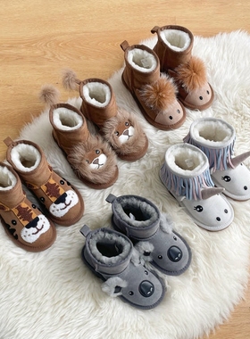 EVERAU澳洲2025年秋冬儿童动物系列纯羊毛雪地靴俏皮可爱短靴3105