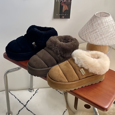 澳洲EVERAU羊毛雪地靴厚底拖鞋