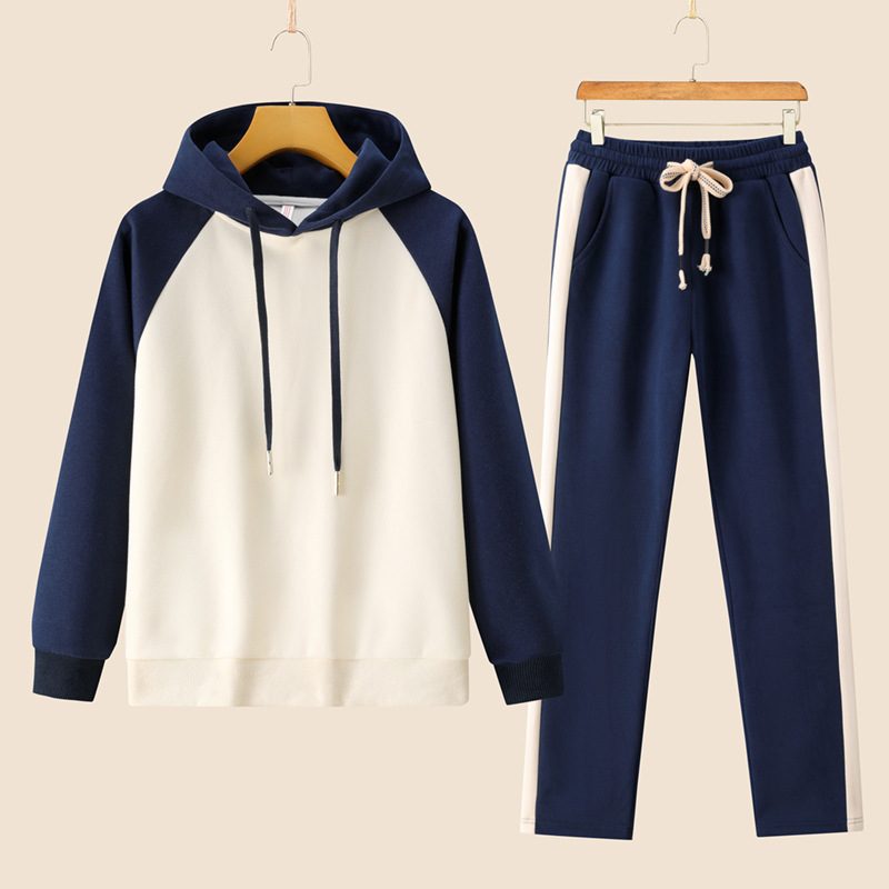 2025新款休闲套装女潮牌时尚春秋季健身运动女装长裤连帽卫衣套装