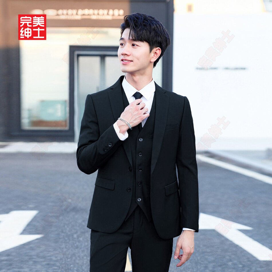 2025男士小西装韩版修身纯色上衣青年帅气休闲单西服套装潮流外套