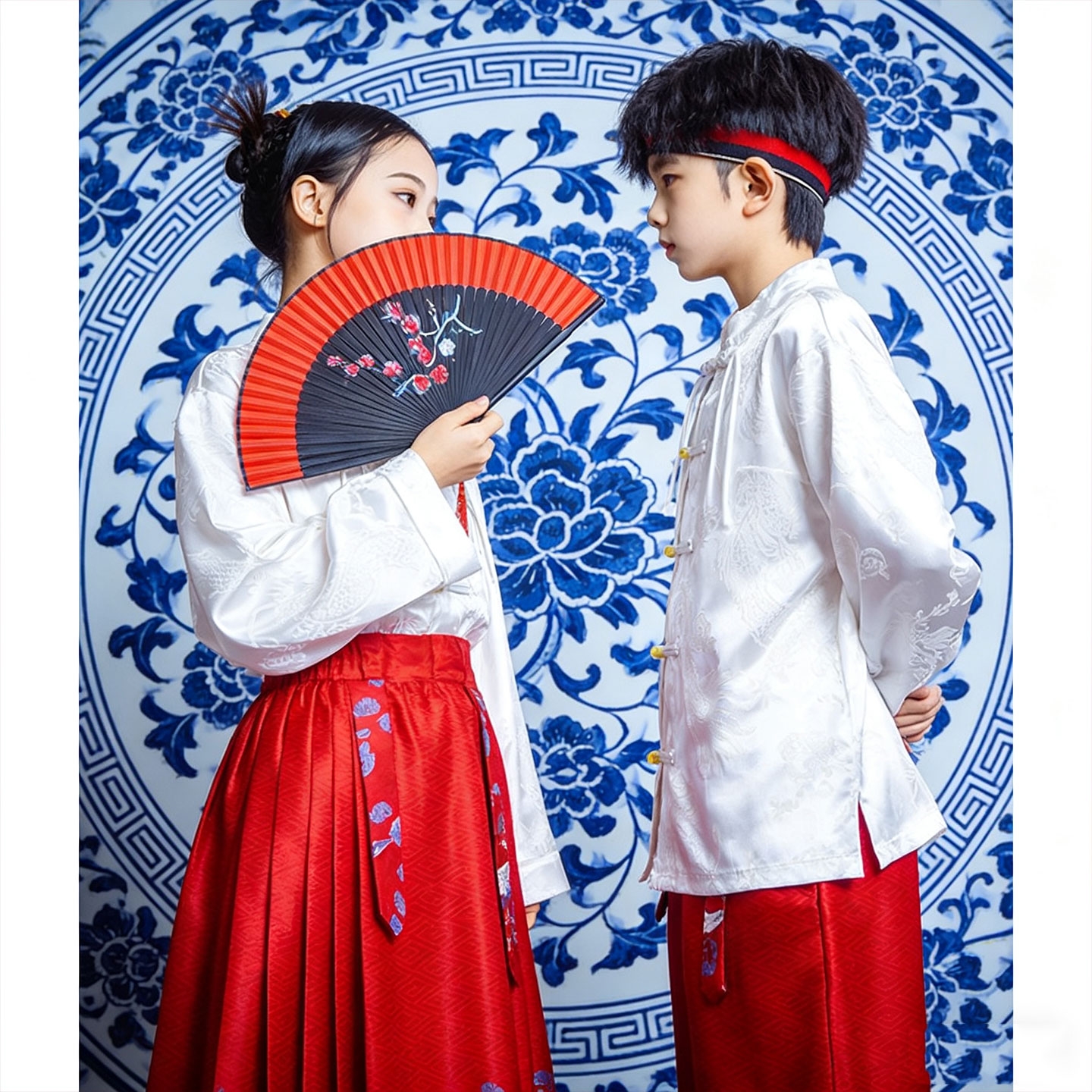 元旦舞蹈演出汉服男女学生服