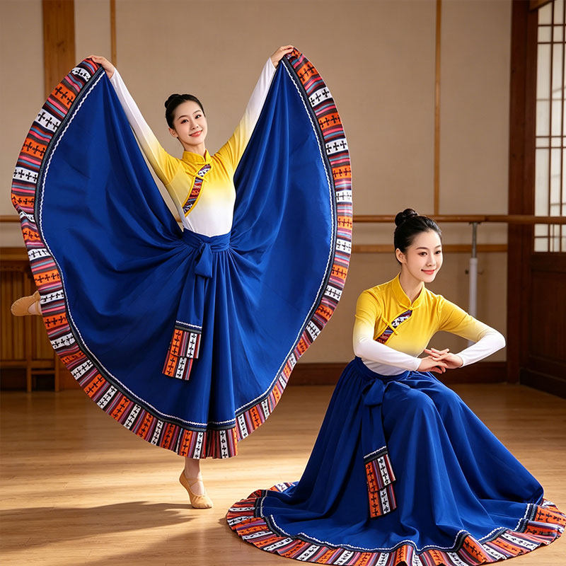 站在草原望北京洗衣歌成人舞蹈演出服装女表演藏族蒙古族少数民族