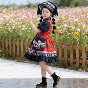 吉量少数民族风又见三月三壮族儿童舞蹈演出服装哈尼宝贝童年叮当