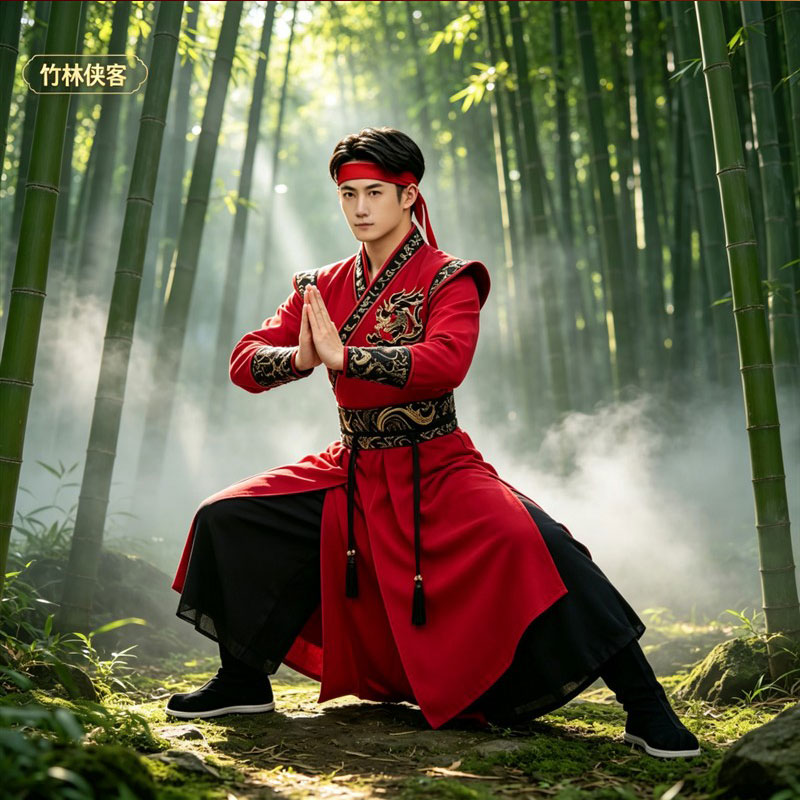 山河图中国风武侠打鼓服男女演出服装古典舞表演服古装花木兰套装
