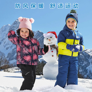 儿童滑雪服上衣男女宝宝中小童防风防水冲锋衣棉衣外套 2022冬季