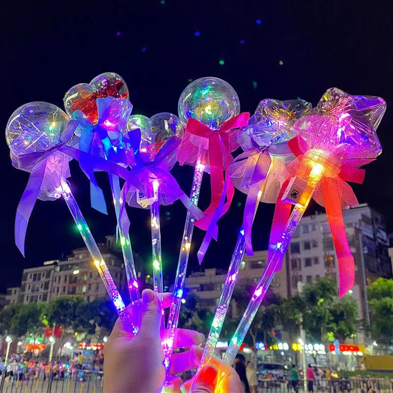 网红发光波波球魔法闪光仙女棒地摊夜市荧光棒发光玩具儿童星空球