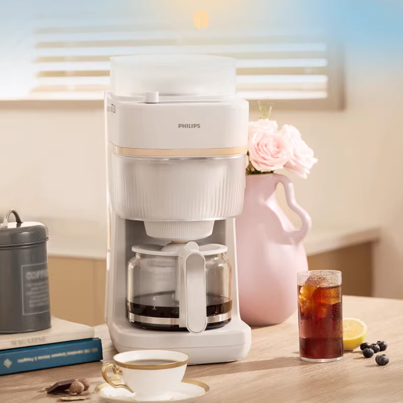 飞利浦美式咖啡机HD7781全自动家用豆粉两用现磨研磨一体机新款