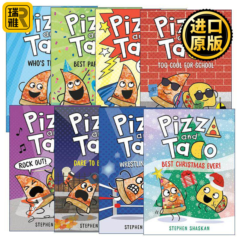 英文原版 Pizza and Taco 披萨饼与玉米片系列1-8册 图画图像小说 精装 英文版 进口英语原版书籍