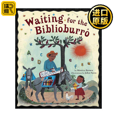 英文原版 Waiting for the Biblioburro 等待移动图书馆 儿童精装绘本 John Parra插画 英文版 进口英语原版书籍