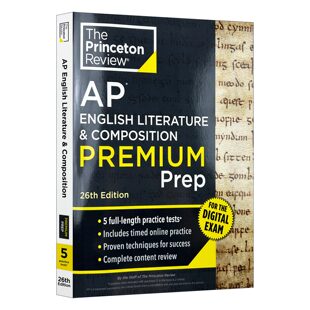 英文原版 Princeton Review AP English Literature & Composition Premium Prep 普林斯顿评论AP英语文学与写作含线上题库第26版