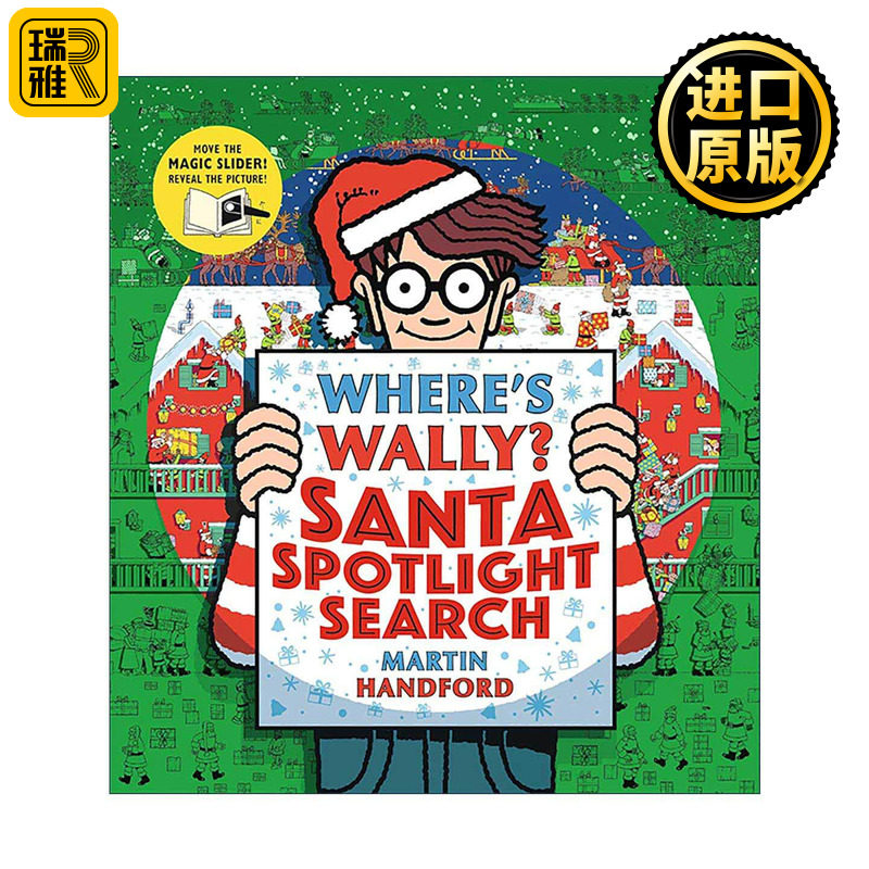 英文原版 Where's Wally Santa Spotlight Search 威利在哪里 圣诞合集 儿童益智游戏聚光灯活动书精装 迷宫解谜 进口英语原版书籍