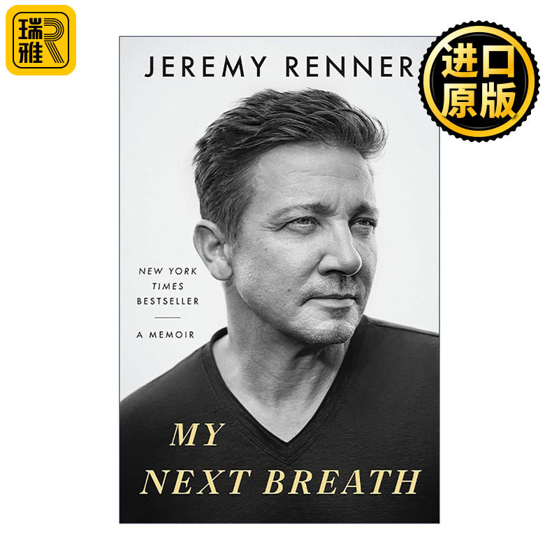 英文原版 My Next Breath 我的下一次呼吸 杰瑞米·雷纳自传 精装 鹰眼 英文版 进口英语原版书籍