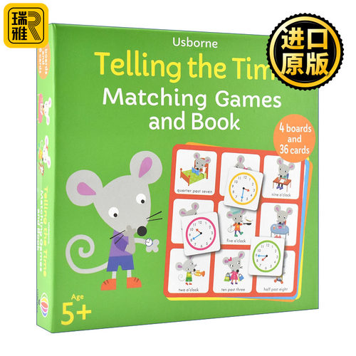 Telling the Time Matching Games and Book 尤斯伯恩 认时间游戏套盒 儿童益智游戏