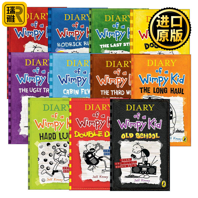 英文原版 Diary of a Wimpy Kid 小屁孩日记1-11册 儿童幽默漫画小说桥梁书 励志成长阅读 英文版 进口英语原版书籍