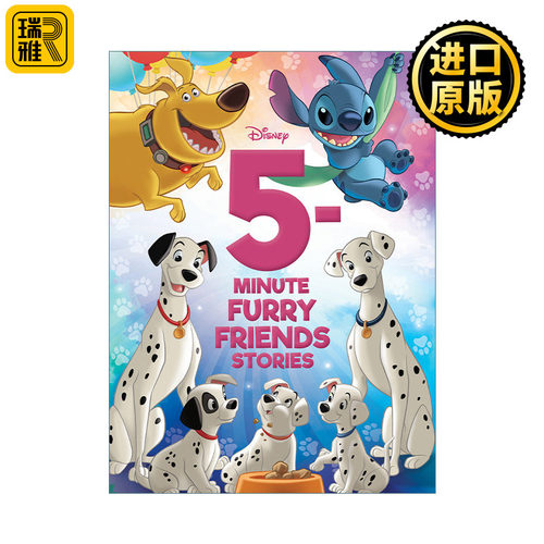 5-Minute Disney Furry Friends Stories 精装 5分钟迪士尼12个故事合辑 英语启蒙儿童睡前经典童话寓言故事书