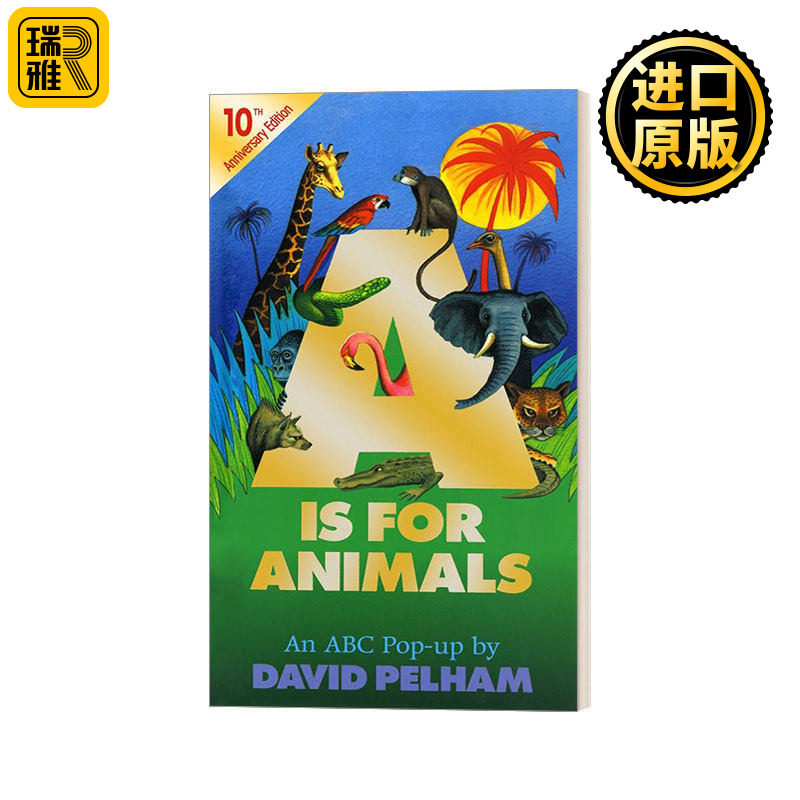 英文原版绘本 A Is for Animals 认识26字母开头的动物 儿童立体书 翻翻页 英文版 进口英语原版书籍