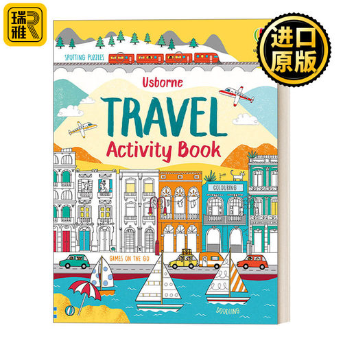 Travel Activity Book 旅行活动书 儿童趣味互动游戏 涂色猜谜 英文原版