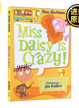 英文原版 My Weird School 1 Miss Daisy Is Crazy 疯狂学校第一季1 校园英语章节桥梁漫画书 儿童幽默小说 英文版 进口英语书籍