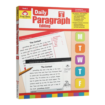 每日练习系列 段落编辑 三年级 完整版 英文原版Evan-Moor Daily Paragraph Editing Grade 3 TE美国加州小学英语教辅教材evanmoor