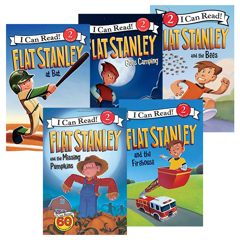 I Can Read Level 2第二阶段 扁平斯坦利系列 5册合集 英文原版 Jeff Brown 全英文版进口原版英语书籍