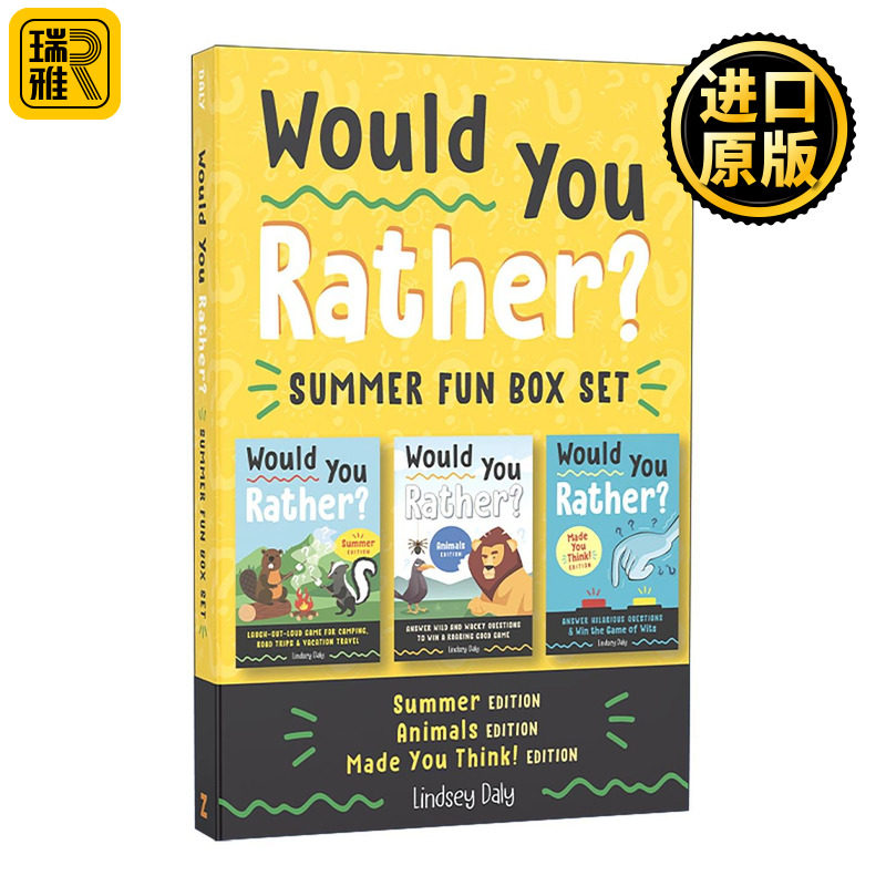 英文原版 Would You Rather Summer Fun Box Set 你愿意吗系列3册盒装套装 夏季 动物 让你思考 儿童益智谜题游戏活动书 家庭亲子