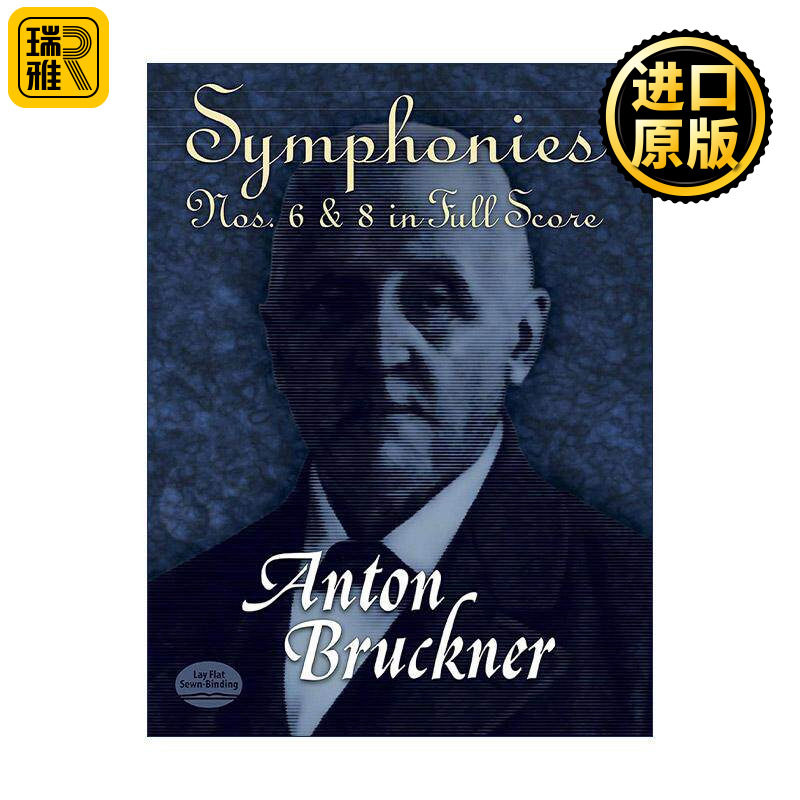 英文原版 Symphonies Nos. 6 & 8 in Full Score 安东·布鲁克纳第六 八交响曲全谱 英文版 进口英语原版书籍