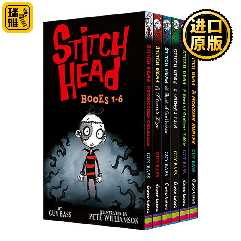 英文原版 Stitch Head 6-Book Boxed Set 补丁儿系列1-6册盒装套装 儿童章节桥梁故事书 同名动画原著 Guy Bass 进口英语原版书籍