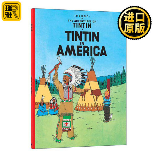 英文原版 The Adventures Of Tintin Tintin In America 丁丁历险记之丁丁在美洲 儿童精装漫画 英文版 进口英语原版书籍