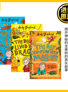 养龙的男孩系列3册 英文原版 The Boy Who Grew Lived Flew with Dragons 英文版儿童英语章节书 进口原版学生课外阅读书籍