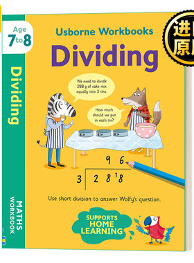 Usborne Workbooks Dividing 7-8 尤斯伯恩除法练习册7-8岁 英文原版