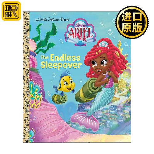 英文原版 The Endless Sleepover Disney Junior Ariel 无尽的过夜 迪士尼小美人鱼 兰登书屋精装小金书 英文版 进口英语原版书籍