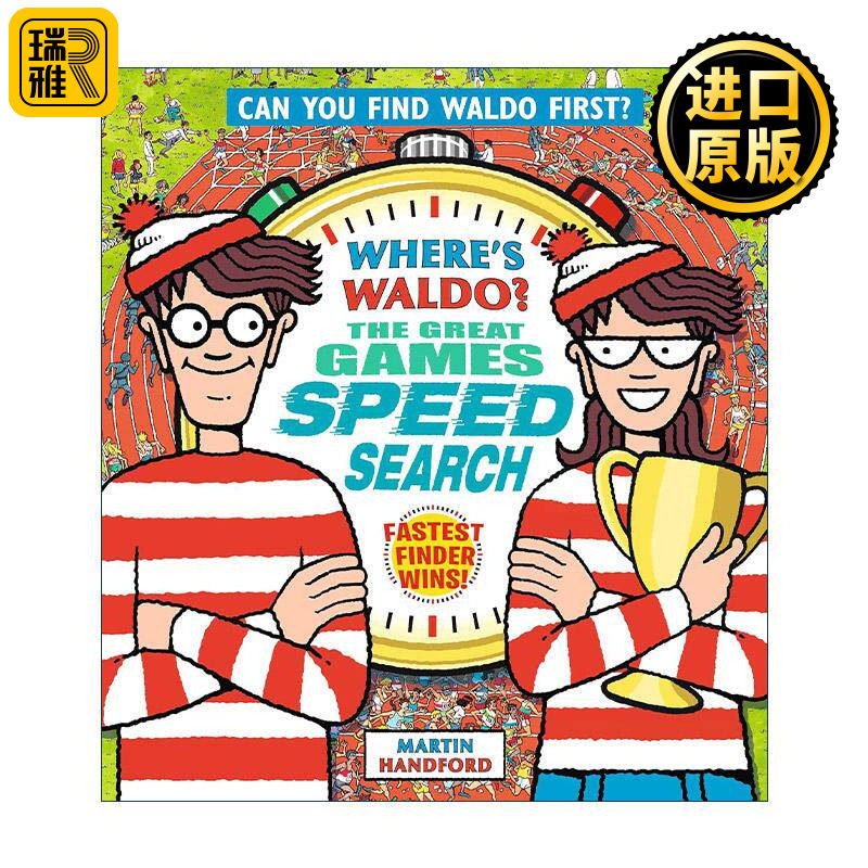 英文原版 Where's Waldo The Great Games Speed Search 沃尔多在哪里 体育运动 儿童趣味游戏活动书 经典场景找一找 谜题 迷宫