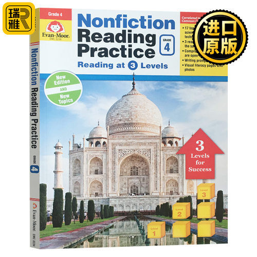 非虚构类文学阅读练习 四年级 英文原版 Evan-Moor Nonfiction Reading Practice Grade 4 美国加州小学英语教辅教材 evanmoor