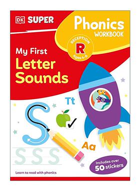 英文原版 DK Super Phonics My First Letter Sounds Workbook DK自然拼读26个字母的发音启蒙练习册 50多张贴纸 进口英语原版书籍