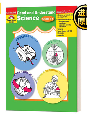 阅读与理解系列 科学 四到六年级 英文原版 Evan-Moor Read and Understand Sicence Grade 4-6+美国加州小学英语教辅教材evanmoor