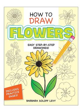 英文原版 How to Draw Flowers 如何画花卉 儿童植物卡通绘画技巧指南 Barbara Soloff Levy 英文版 进口英语原版书籍