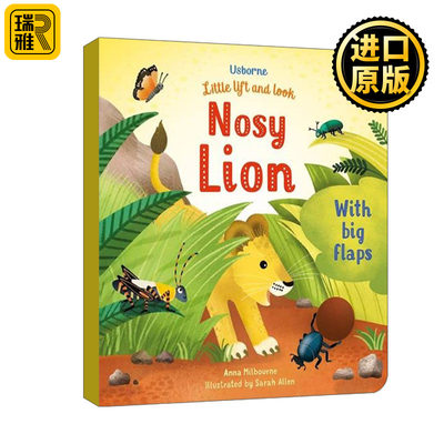 英文原版 Little lift and look Nosy Lion 翻翻书 野外的狮子 英文版 进口英语原版书籍