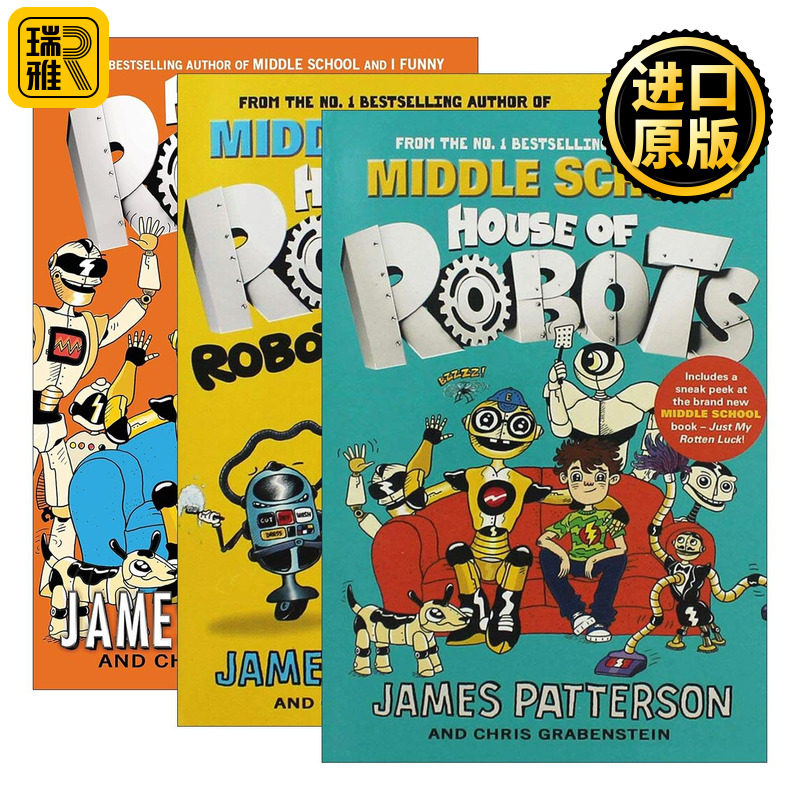 英文原版 House of Robots 机器人之家系列3册 机器人革命 狂热的机器人 儿童幽默科幻漫画章节书 英文版 进口英语原版书籍