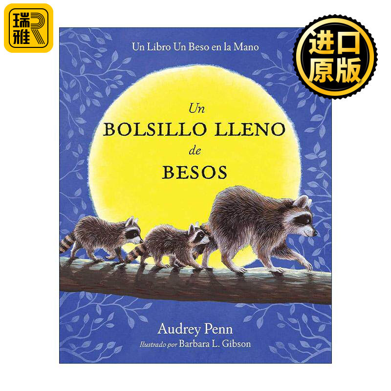 原版 Un bolsillo lleno de besos 浣熊奇奇 魔法亲亲 西班牙语版 开学恐惧症治愈绘本 精装 进口原版书籍