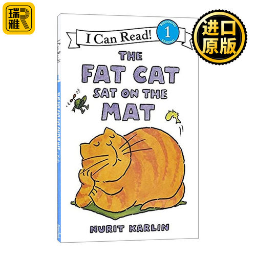 英文原版 The Fat Cat Sat on the Mat 垫子上的大肥猫 I Can Read Level 1分级阅读自然拼读读物