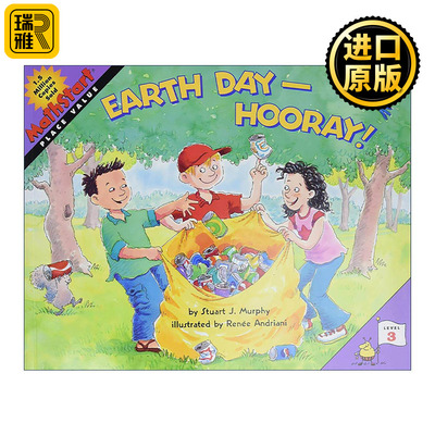 英文原版 Mathstart Level 3 Earth Day--Hooray 数学启蒙绘本3级 英文版 进口英语原版书籍