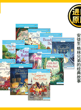 英语小读者分级阅读初级11册 Usborne English Readers level 1 英文原版 小红帽  皇帝的新衣 精灵和鞋匠 英文版儿童童话故事绘本