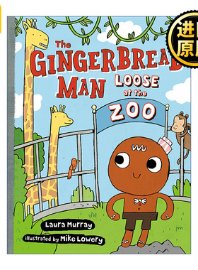英文原版 The Gingerbread Man Loose at The Zoo The Gingerbread Man Is Loose 姜饼人逃出动物园 姜饼人冒险记系列 儿童精装